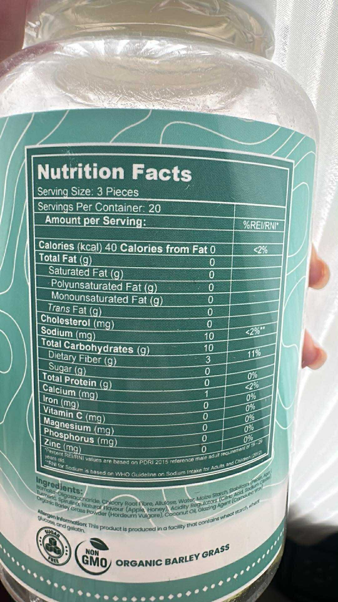 IAM Amazing Organic Barley Gummies | 1 Bottle | 60 Gummies | Free Shipping