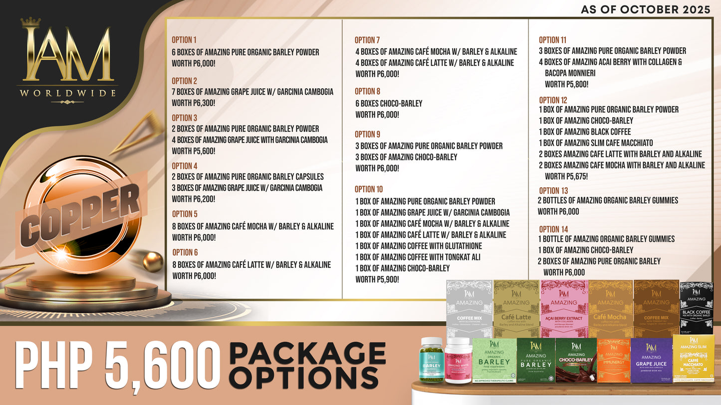 USER Package | Copper Package | 6 Boxes of Amazing Barley